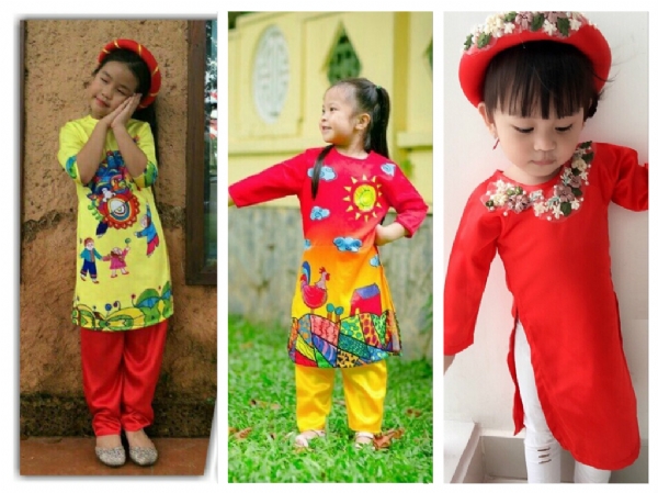 Áo dài cho bé Xuân 2017 có gì