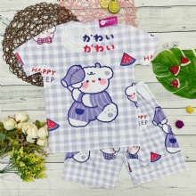 Bộ thun lạnh họa tiết bé gái