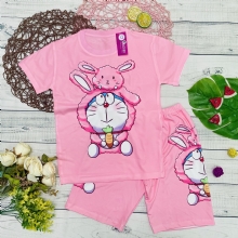 Bộ thun lạnh họa tiết bé gái