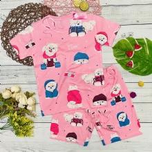 Bộ thun lạnh họa tiết bé gái