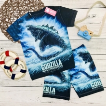 Bộ thun lạnh in hình Godzilla