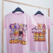 Áo thun Hero Team hồng cho bé gái