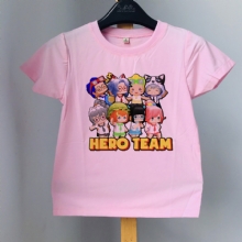 Áo thun Hero Team hồng cho bé gái