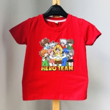 Áo thun màu in hình Hero Team cho bé