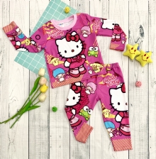 Bộ tay dài Kitty Hồng