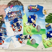 Bộ thun lạnh Sonic| Bộ sát nách bé trai