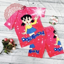Bộ thun ngắn Doremon Hồng