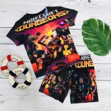 Bộ thun lạnh Minecraft bé trai