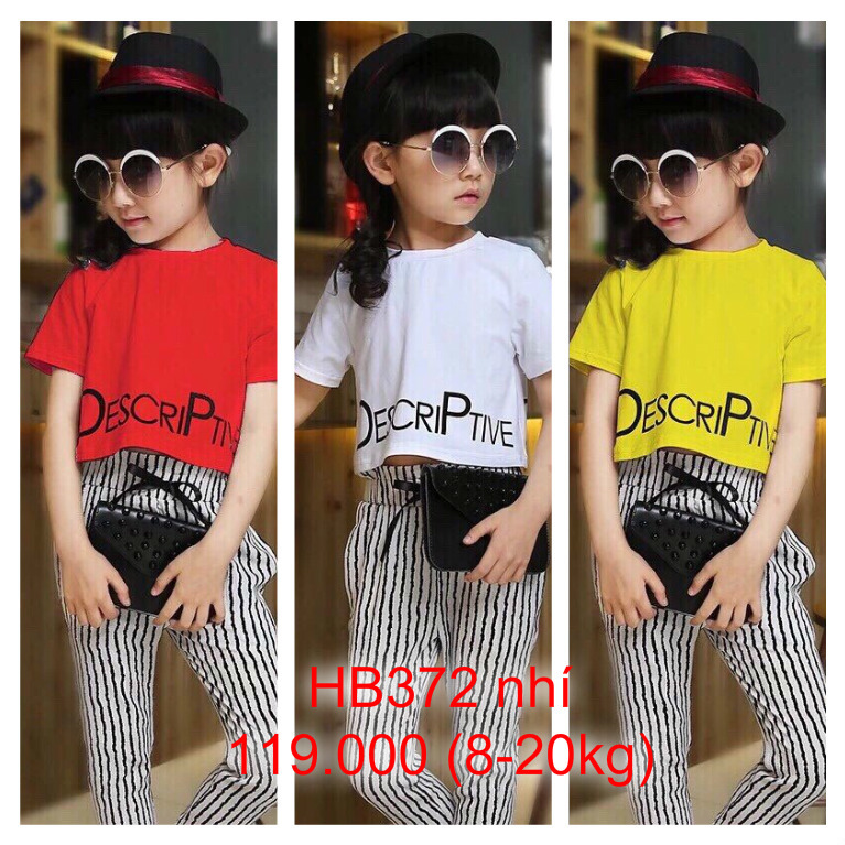 Bộ áo thun croptop phối quần thun cát